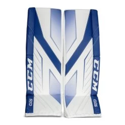 CCM Axis Senior Goalie Leg Pads -Ccm Shop ccm leg pads ccm axis senior goalie leg pads white blue 34 2 28744295415874